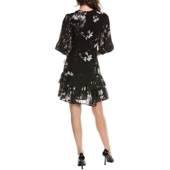AllSaints Ari Pauline Floral Print Faux Wrap Dress - Picture 7 of 8